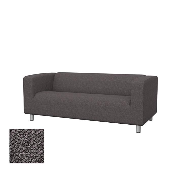 Soferia - Replacement cover for IKEA KLIPPAN 2-seat sofa, Nordic Dark Brown
