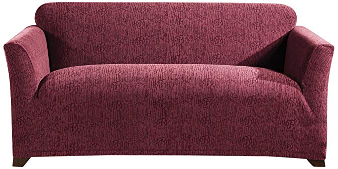 Sure Fit Stretch Galaxy 1-Piece - Loveseat Slipcover - Cordovan (SF42661)