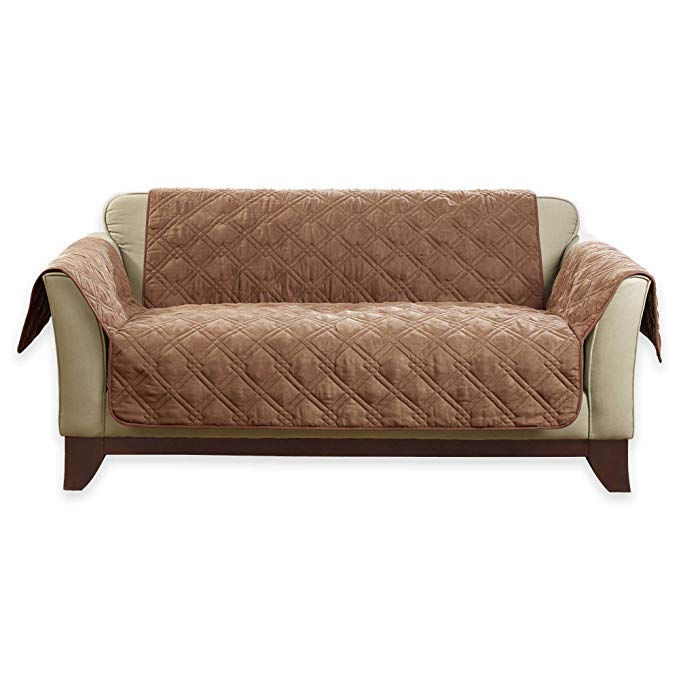 Sure Fit® Deluxe Non-skid Waterproof Loveseat Cover in Brown