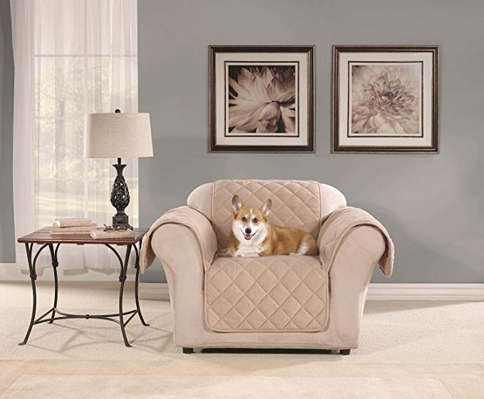 Sure Fit SF44966 Microfleece Pet Chair Furniture Cover - Taupe