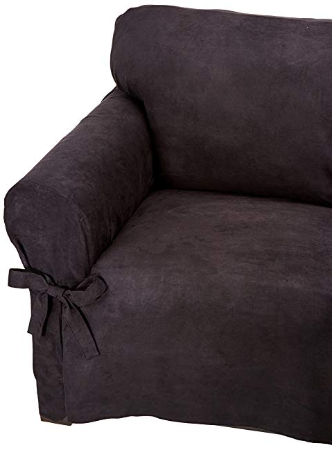 Microsuede Furniture Slipcover Loveseat 70 x 120-Black
