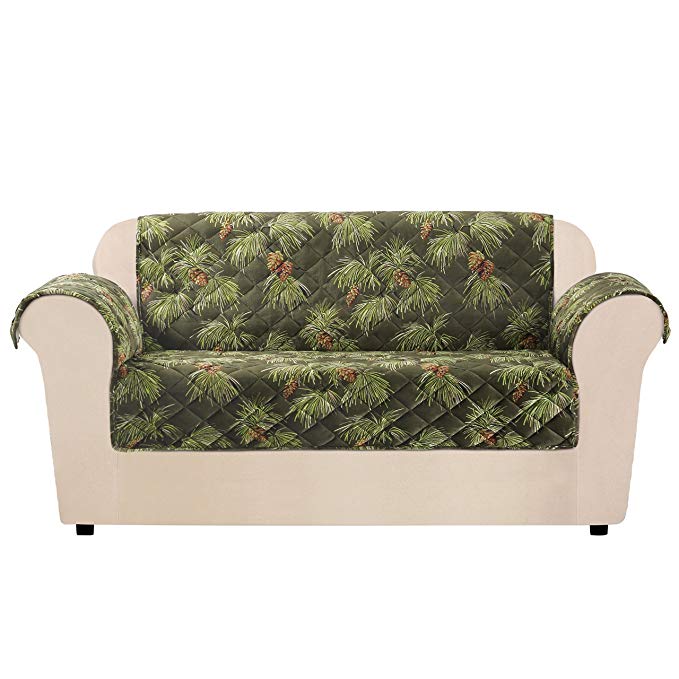 Sure Fit Lodge - Loveseat Slipcover - Pinecone Evergreen (SF46343)