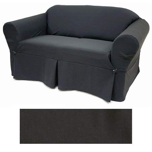 Solid Black Furniture Slipcover Loveseat 400