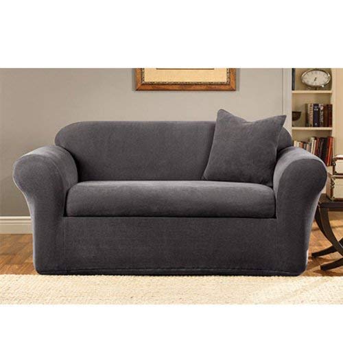 Sure Fit Stretch Metro 2-Piece - Loveseat Slipcover - Gray (SF39412)