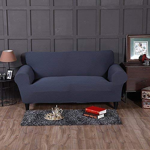 FORCHEER Loveseat Couch Covers for 2 Cushion Couch Sofa Covers Sofa Slipcovers Stretch Braided Pattern Loveseat Slipcover Couch Cover (Navy Grey,Loveseat)