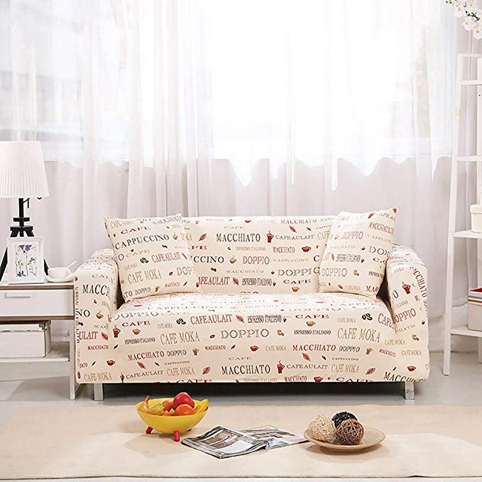 Sofa Slipcover Printed Stretch Sofa Covers Polyester Modern Loveseat Couch Cover 1/2/3/4-Seater(1 Seat,Color 1)
