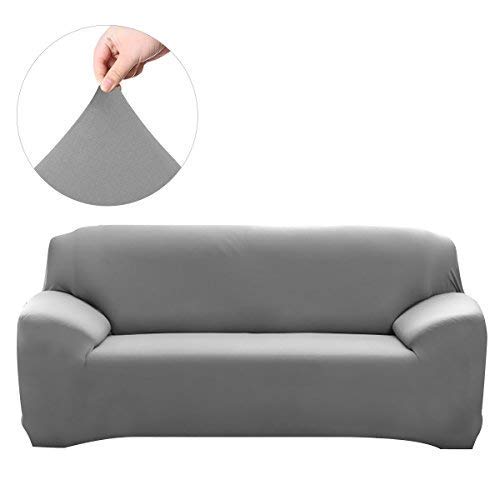MLADEN Stretch 3 Seater Sofa Furniture Cover/Slipcover,High Elastic Dustproof Cover,Sofa Anti-mite Protective Cover,Textile Cloth Art Sofa Pad (Gray, 75