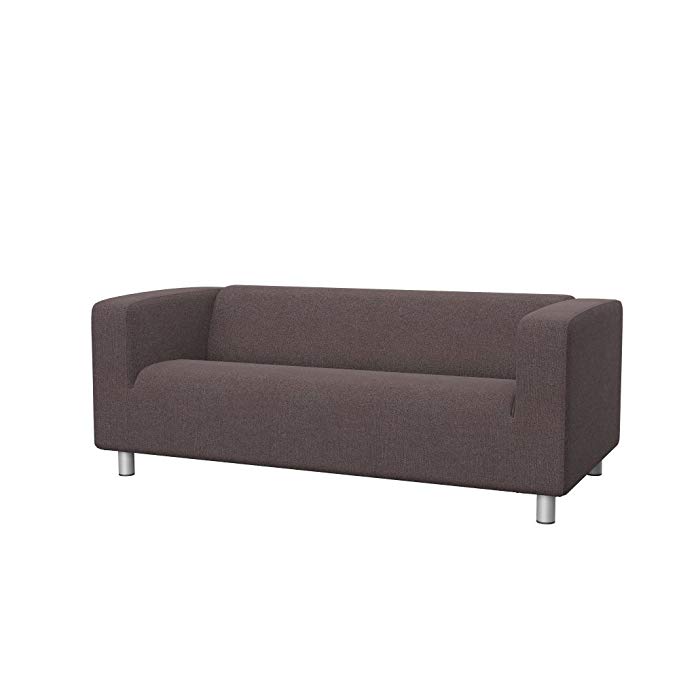 Soferia - Replacement cover for IKEA KLIPPAN 2-seat sofa, Glam Dark Brown