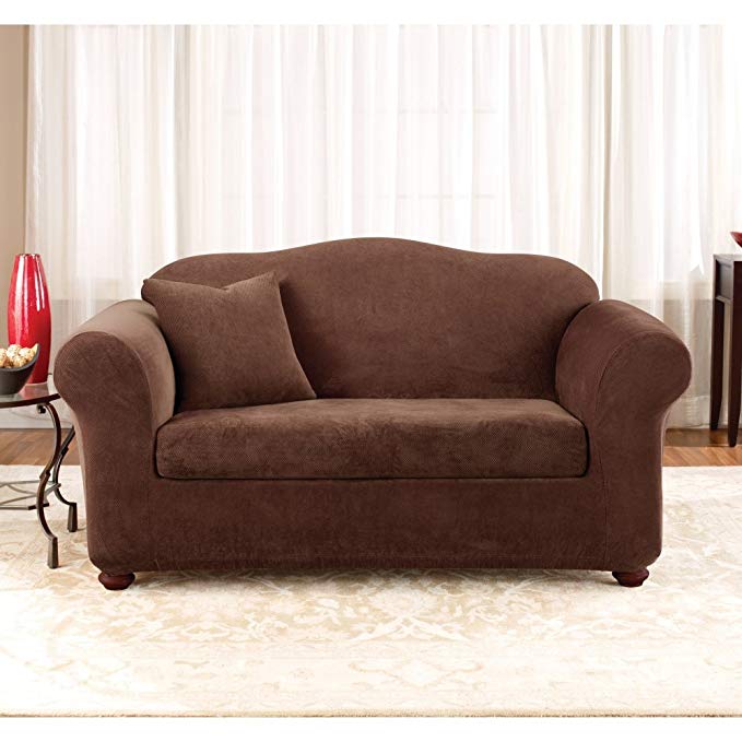 Sure Fit Stretch Pique Two Piece Loveseat Slipcover