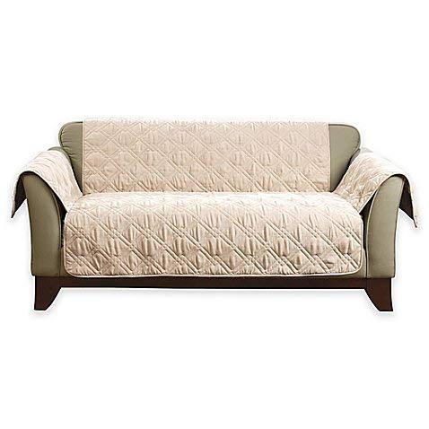 Sure Fit® Deluxe Non-skid Waterproof Loveseat Cover in Cream