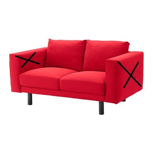 IKEA Cover for Norsborg - Slipcover Only (Finnsta Red, 2-Seat Loveseat Section)