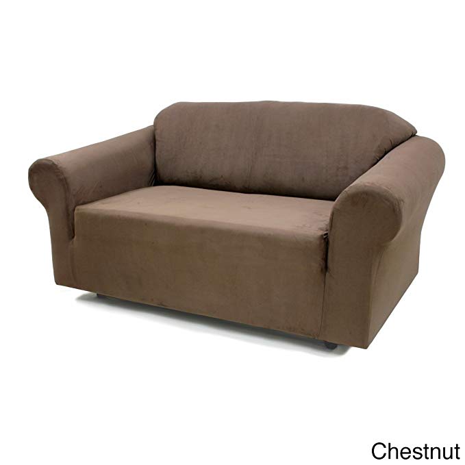 Easy Fit Inc.. Stretch Suede Loveseat Slipcover Coffee