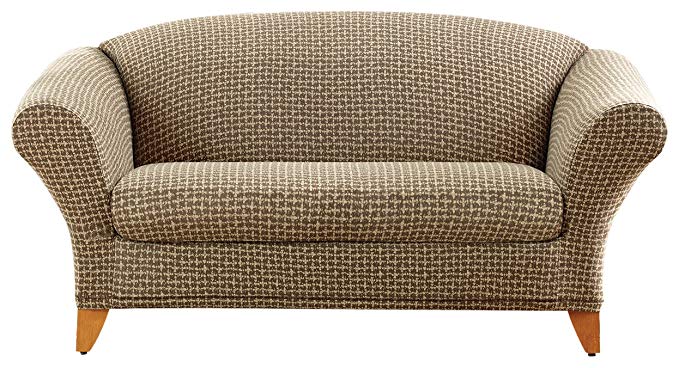 Sure Fit Stretch Baxter 2-Piece - Loveseat Slipcover - Brown (SF39268)