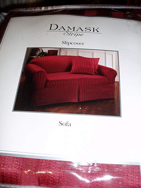 Damask Stripe Slipcover Loveseat