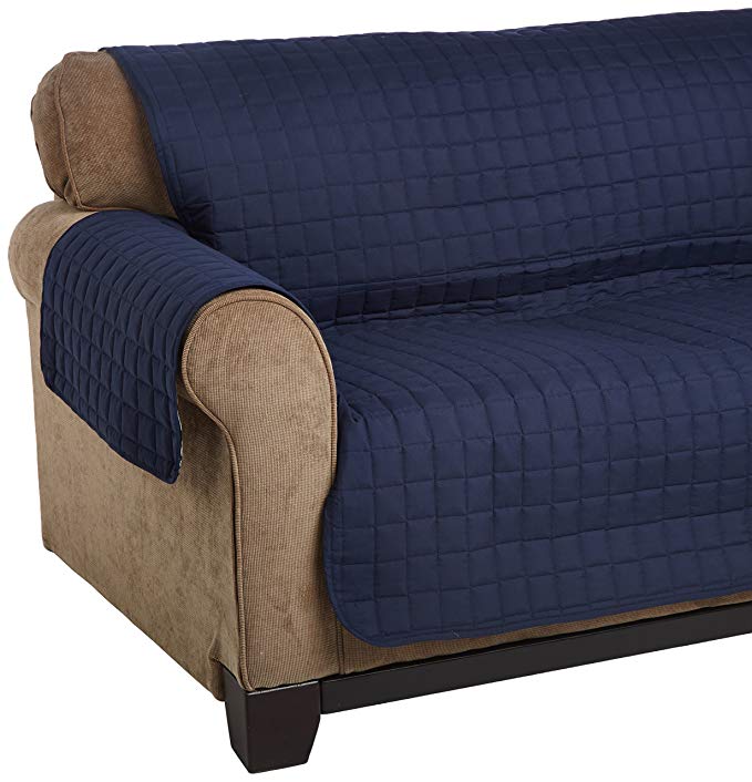 Sweet Home Collection Luxury Furniture Protector with Quilted Design Preserves Sofa/Loveseat/Chair, Loveseat/Navy